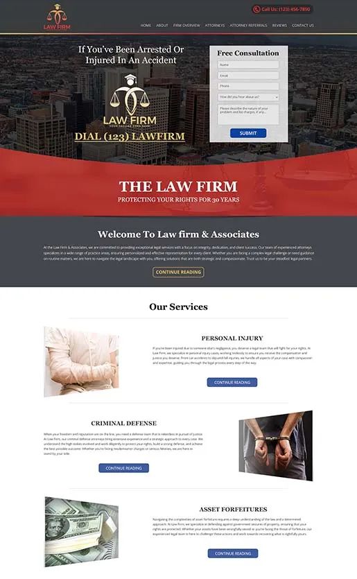 Law firm website designed and built by CloudWatch Solutions